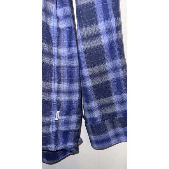 Calvin Klein Shirt Button Up Long Sleeve Purple Blue Black Plaid Men’s Size XL - Picture 7 of 12